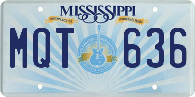 MS license plate MQT636