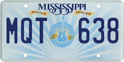 MS license plate MQT638