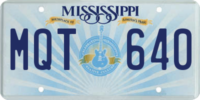MS license plate MQT640