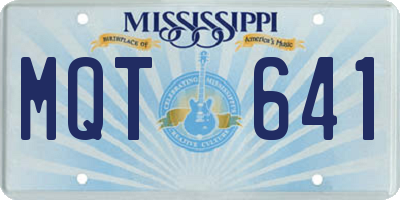 MS license plate MQT641