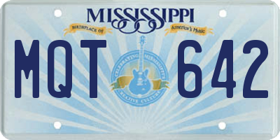 MS license plate MQT642