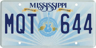 MS license plate MQT644