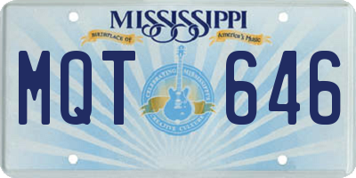 MS license plate MQT646