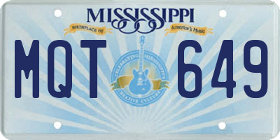 MS license plate MQT649