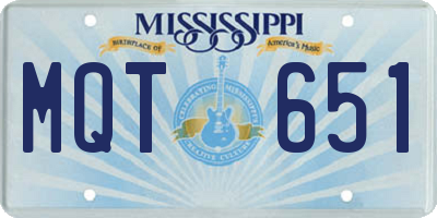 MS license plate MQT651