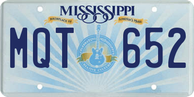 MS license plate MQT652
