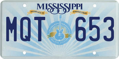 MS license plate MQT653