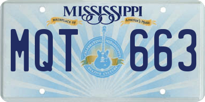 MS license plate MQT663