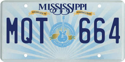 MS license plate MQT664