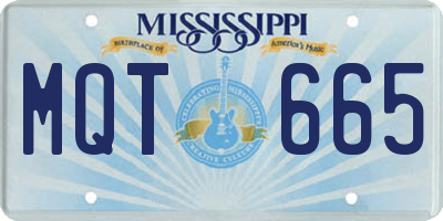 MS license plate MQT665