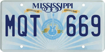 MS license plate MQT669