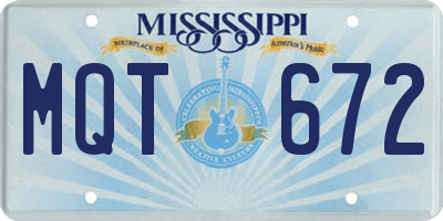 MS license plate MQT672