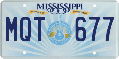 MS license plate MQT677