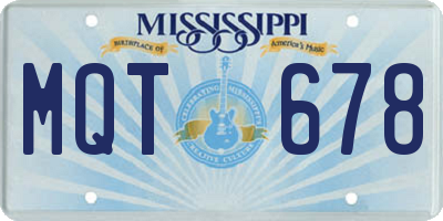 MS license plate MQT678