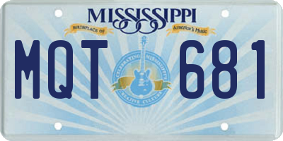 MS license plate MQT681