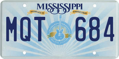MS license plate MQT684