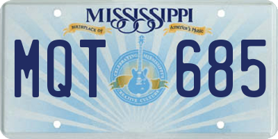 MS license plate MQT685
