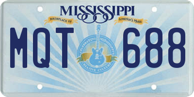 MS license plate MQT688