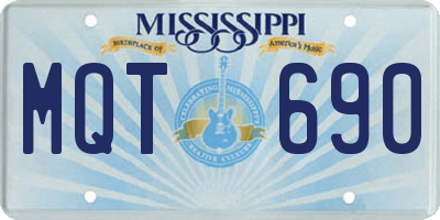 MS license plate MQT690