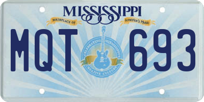MS license plate MQT693