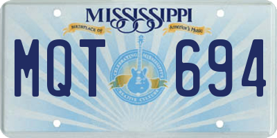 MS license plate MQT694