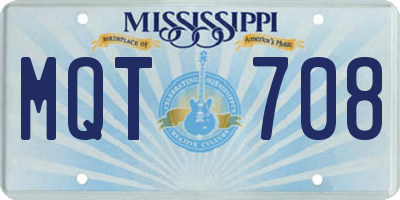 MS license plate MQT708
