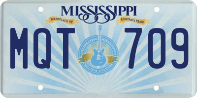MS license plate MQT709
