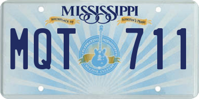 MS license plate MQT711