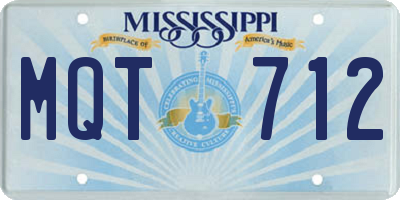 MS license plate MQT712