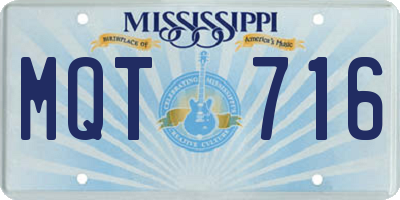 MS license plate MQT716