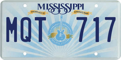 MS license plate MQT717