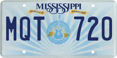 MS license plate MQT720