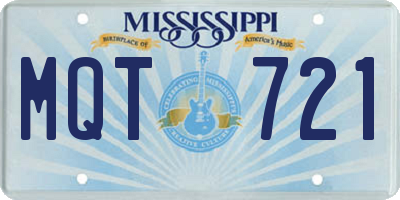 MS license plate MQT721