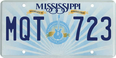 MS license plate MQT723