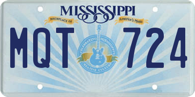 MS license plate MQT724