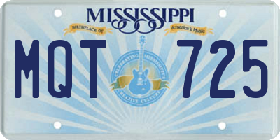 MS license plate MQT725