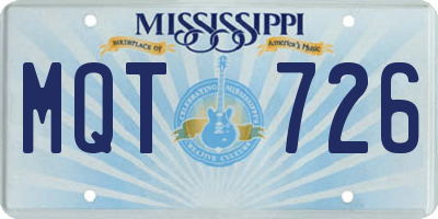 MS license plate MQT726