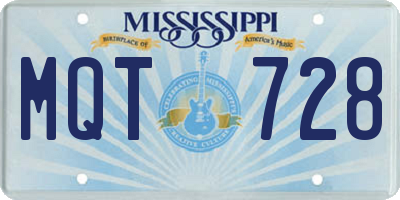 MS license plate MQT728