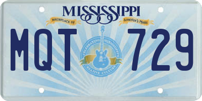 MS license plate MQT729
