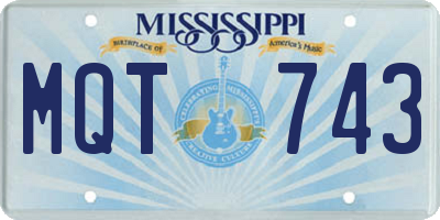 MS license plate MQT743
