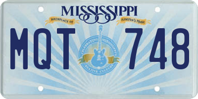 MS license plate MQT748