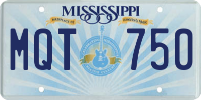 MS license plate MQT750