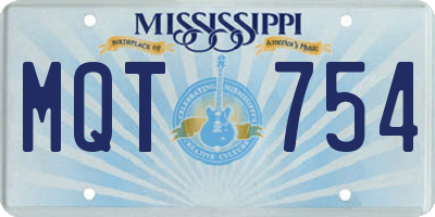 MS license plate MQT754