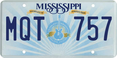 MS license plate MQT757