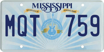 MS license plate MQT759