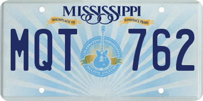 MS license plate MQT762