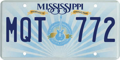 MS license plate MQT772