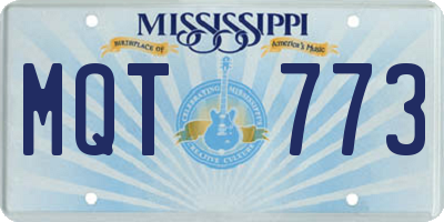 MS license plate MQT773