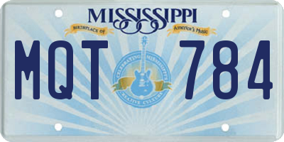 MS license plate MQT784