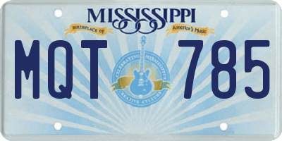 MS license plate MQT785